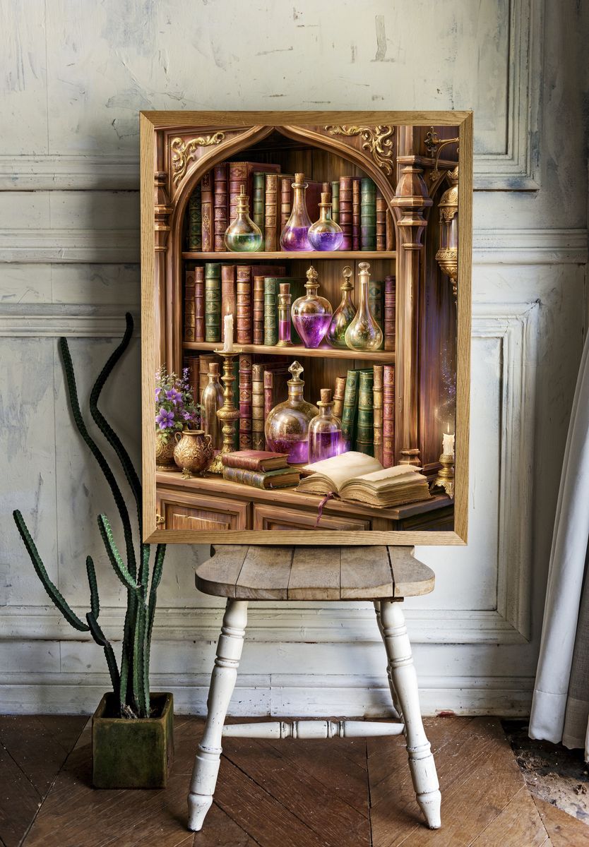 Enchanted Alchemy Library Print. — room view 1
