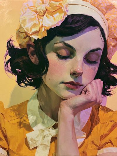 Dreamy Portrait Illustration Poster. poster