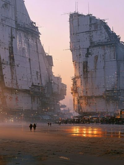 Futuristic Cityscape Sunset Poster. poster