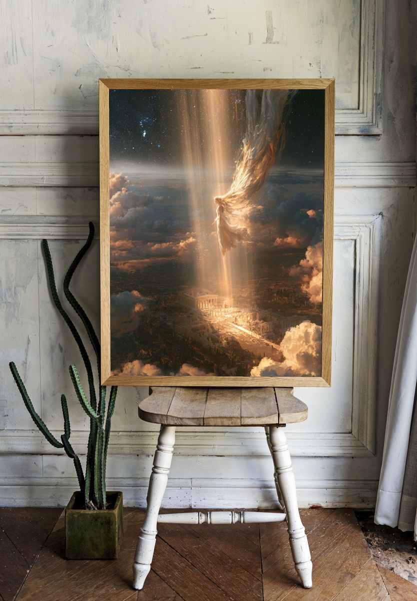 Celestial Descent Fantasy Print. — room view 1