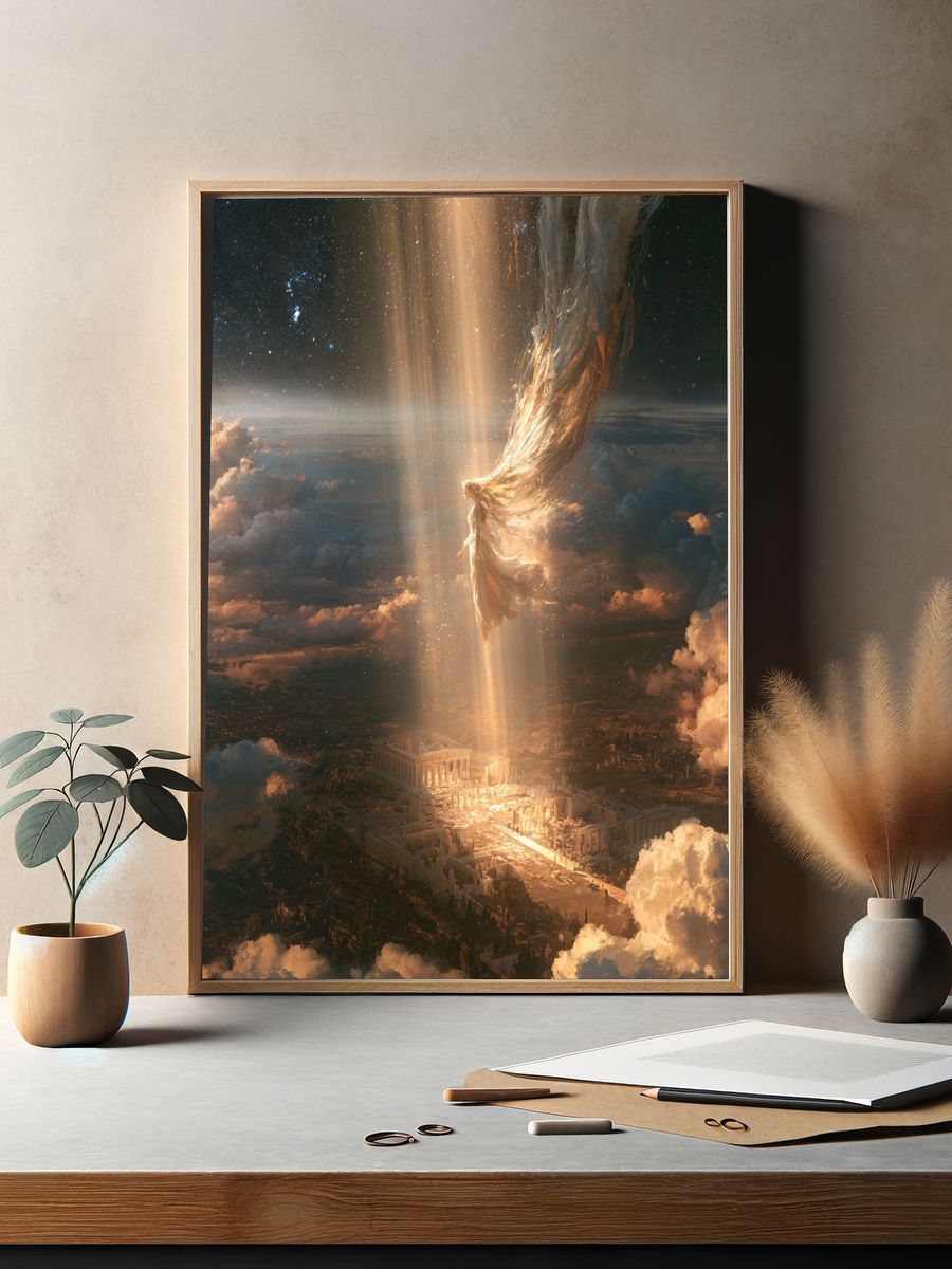 Celestial Descent Fantasy Print. — room view 2