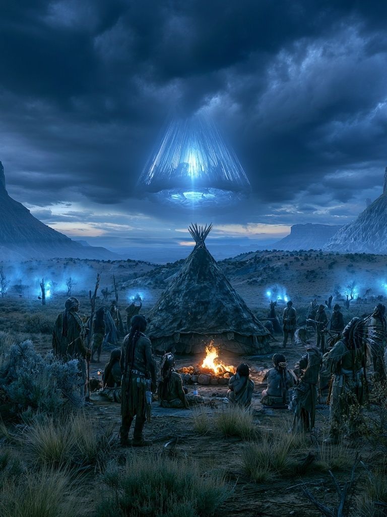 Alien Desert Ritual Sci-Fi Poster. poster — illustration art