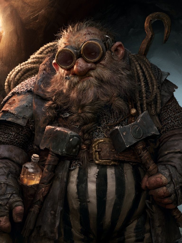 Steampunk Dwarf Portrait Poster. poster detail