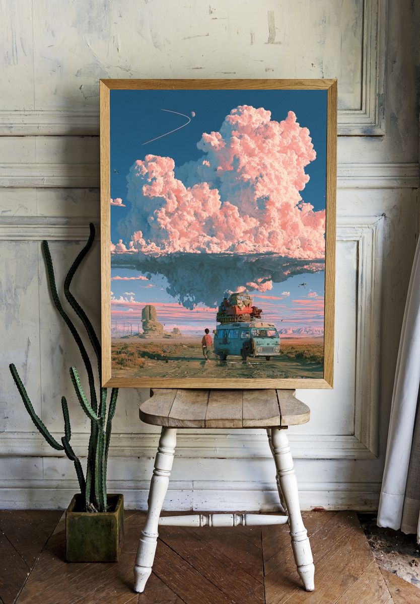 Surreal Desert Cloudscape Poster. — room view 1