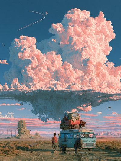 Surreal Desert Cloudscape Poster.