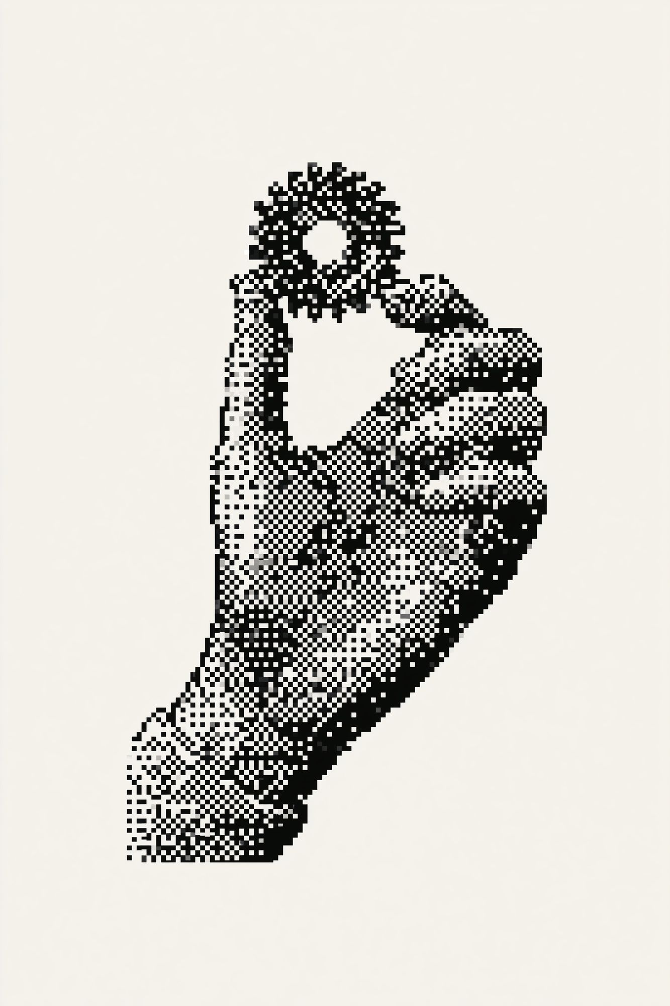 Pixelated Hand Gesture Print. poster — illustration art