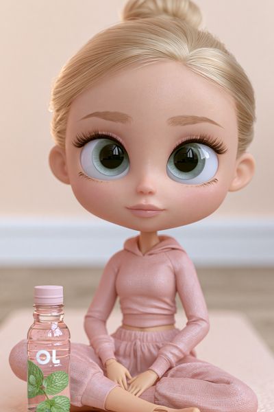 Pastel Doll Portrait Illustration Poster.