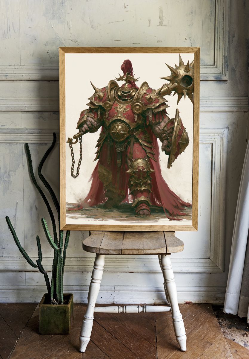 Armored Warlord Fantasy Print. room preview