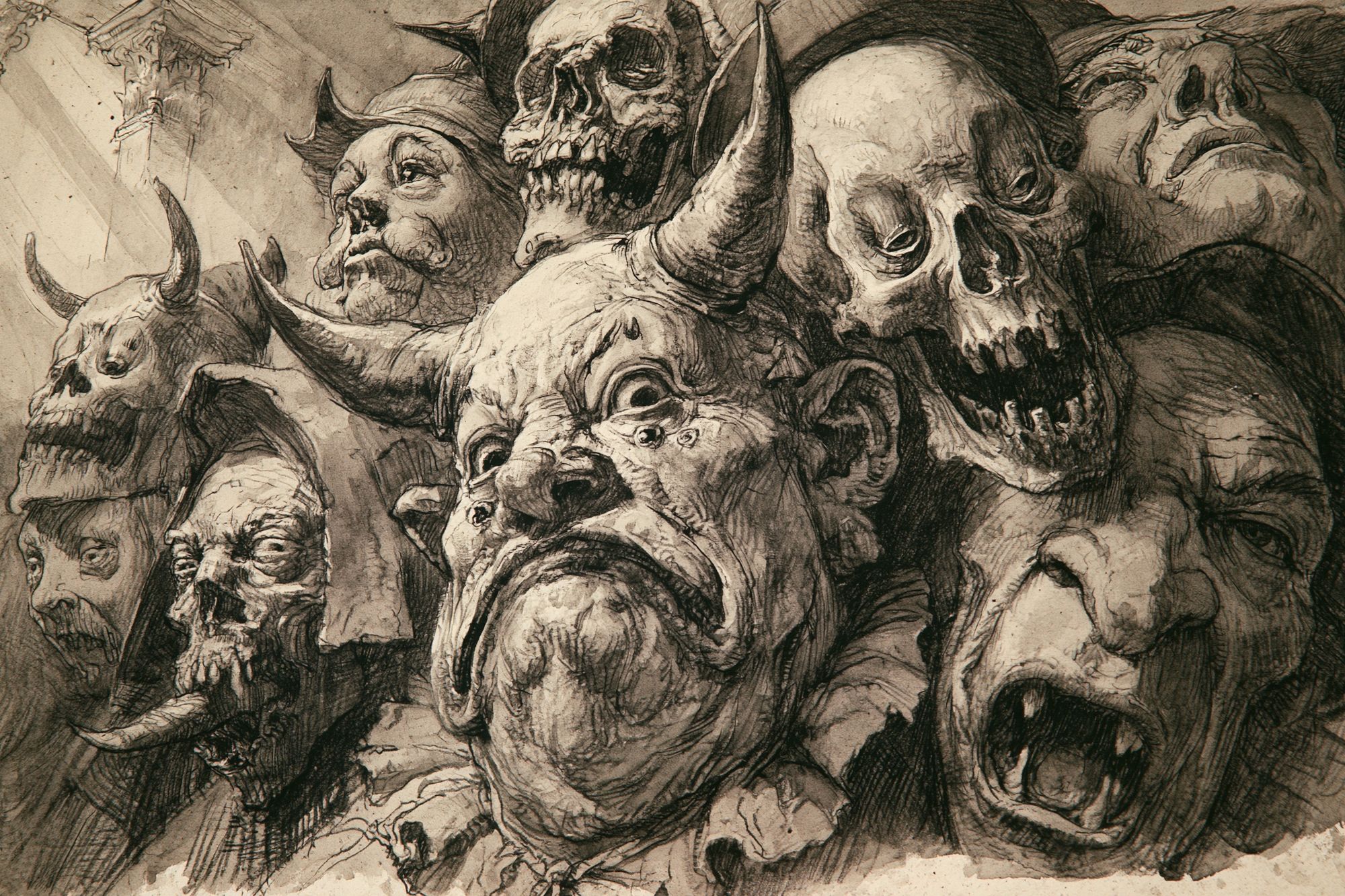 Skull Horde Dark Fantasy Print. poster — illustration art