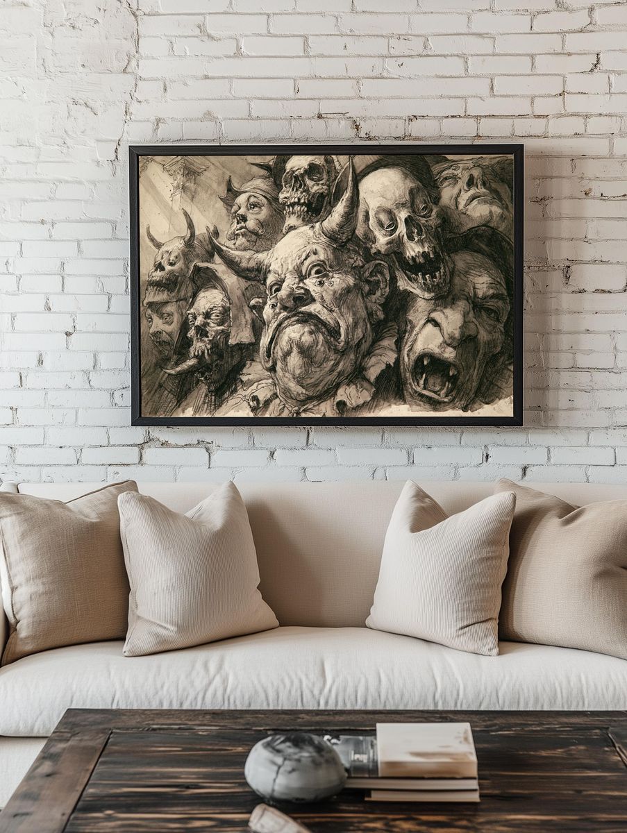 Skull Horde Dark Fantasy Print. — room view 1