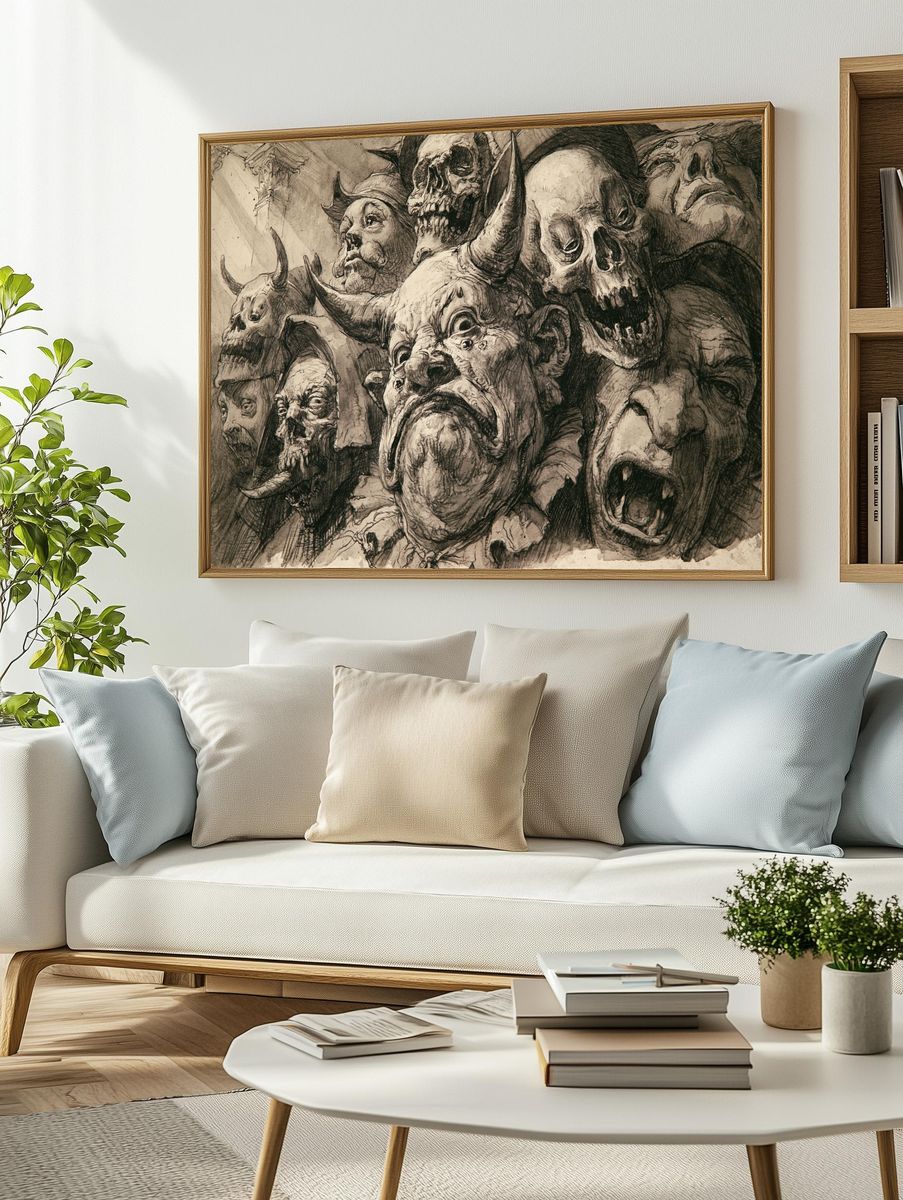 Skull Horde Dark Fantasy Print. — room view 2