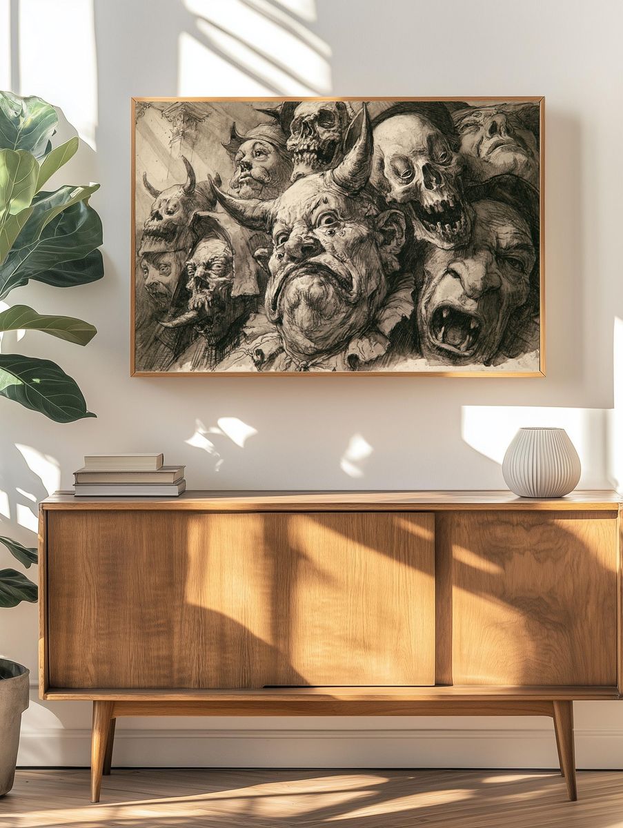 Skull Horde Dark Fantasy Print. — room view 3
