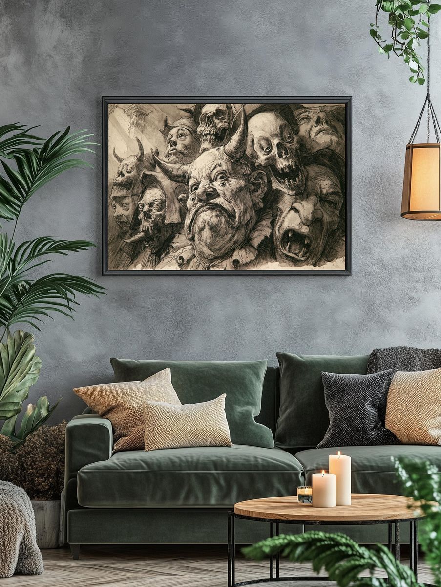 Skull Horde Dark Fantasy Print. — room view 4