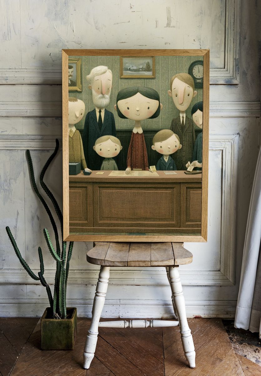 Family Portrait Illustration Poster. — room view 1