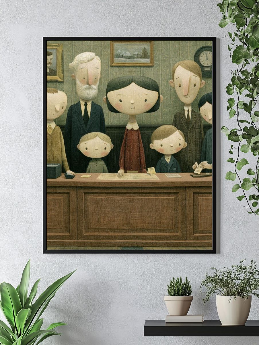 Family Portrait Illustration Poster. — room view 4