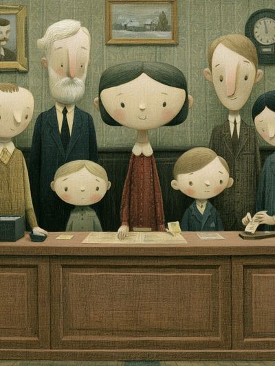 Family Portrait Illustration Poster.