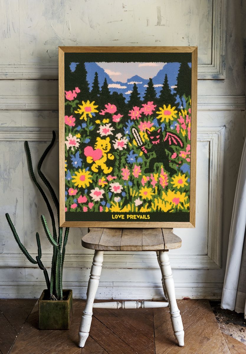 Love Prevails Floral Illustration Poster. — room view 1
