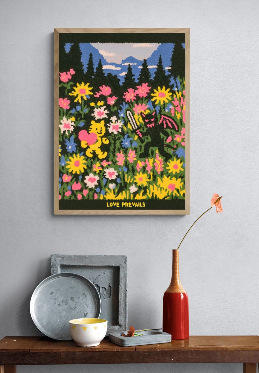 Love Prevails Floral Illustration Poster. — room view 3