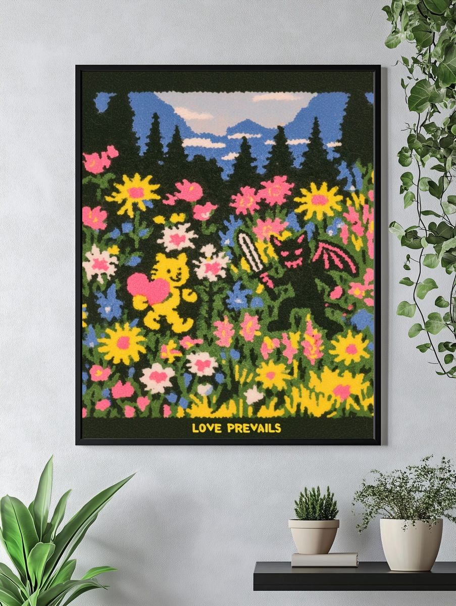 Love Prevails Floral Illustration Poster. — room view 4