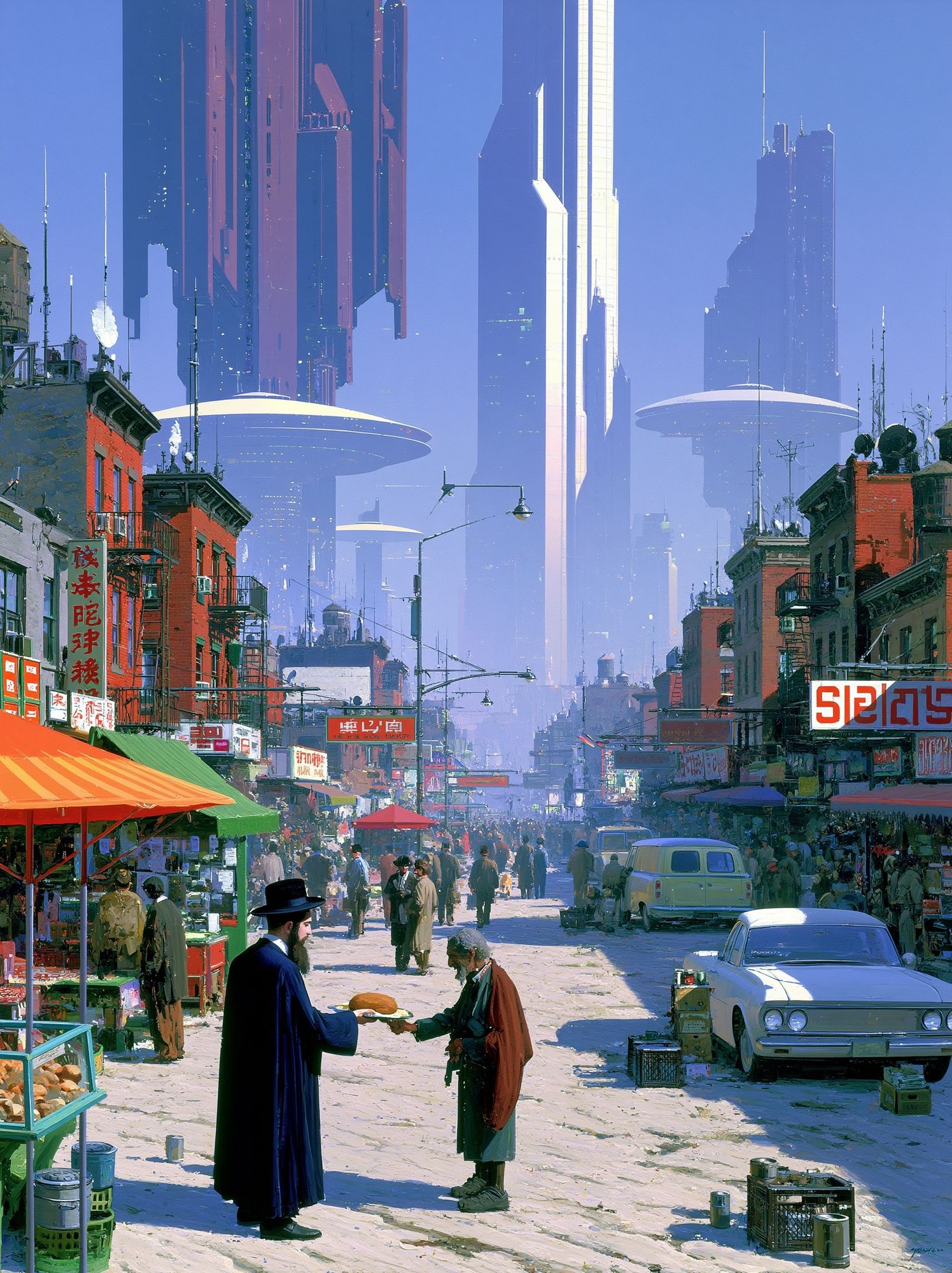 Futuristic City Street — Sci-Fi Print. poster detail