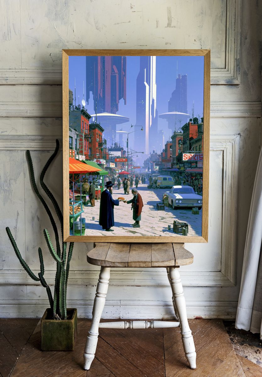 Futuristic City Street — Sci-Fi Print. — room view 1