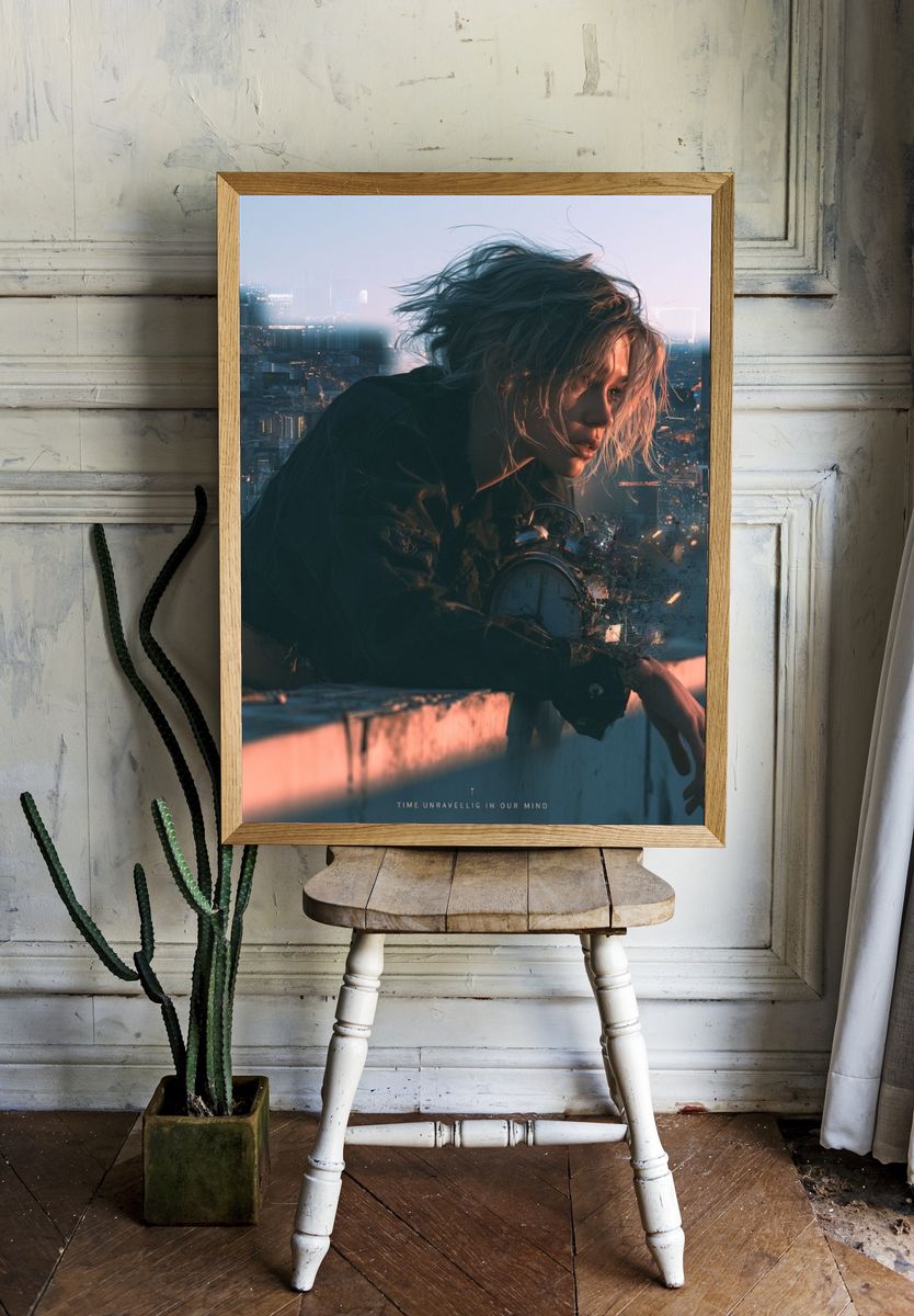 Time Unravelling Portrait Print. room preview