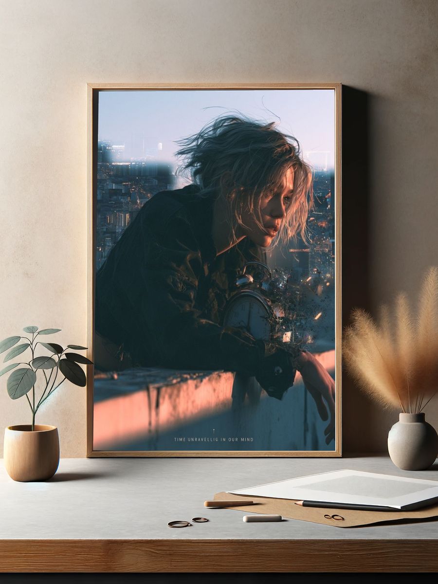 Time Unravelling Portrait Print. — room view 2