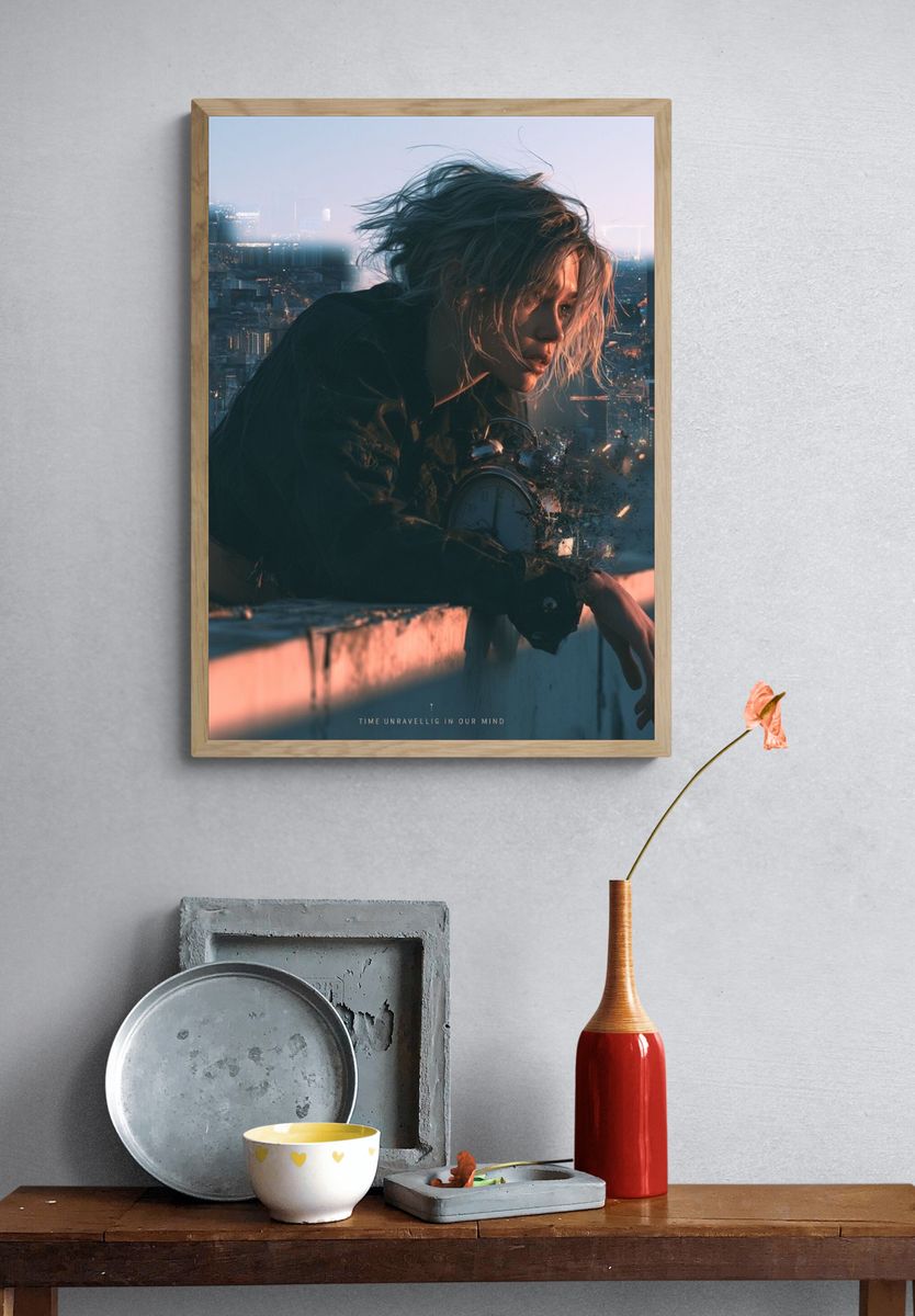 Time Unravelling Portrait Print. — room view 3