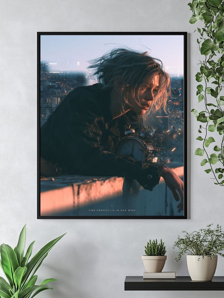 Time Unravelling Portrait Print. — room view 4