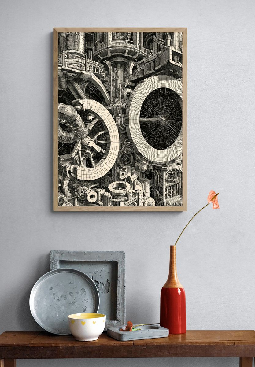 Mechanical Orbit — Illustration Print. — room view 3