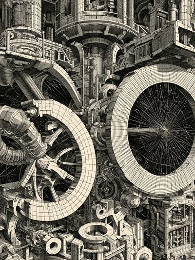 Mechanical Orbit — Illustration Print. poster