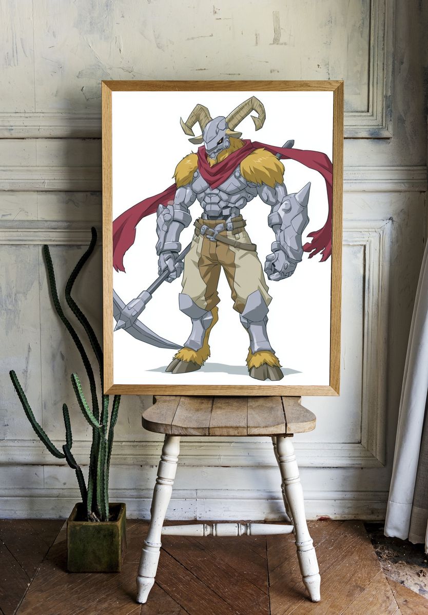 Horned Warrior Digital Art Print. — room view 1