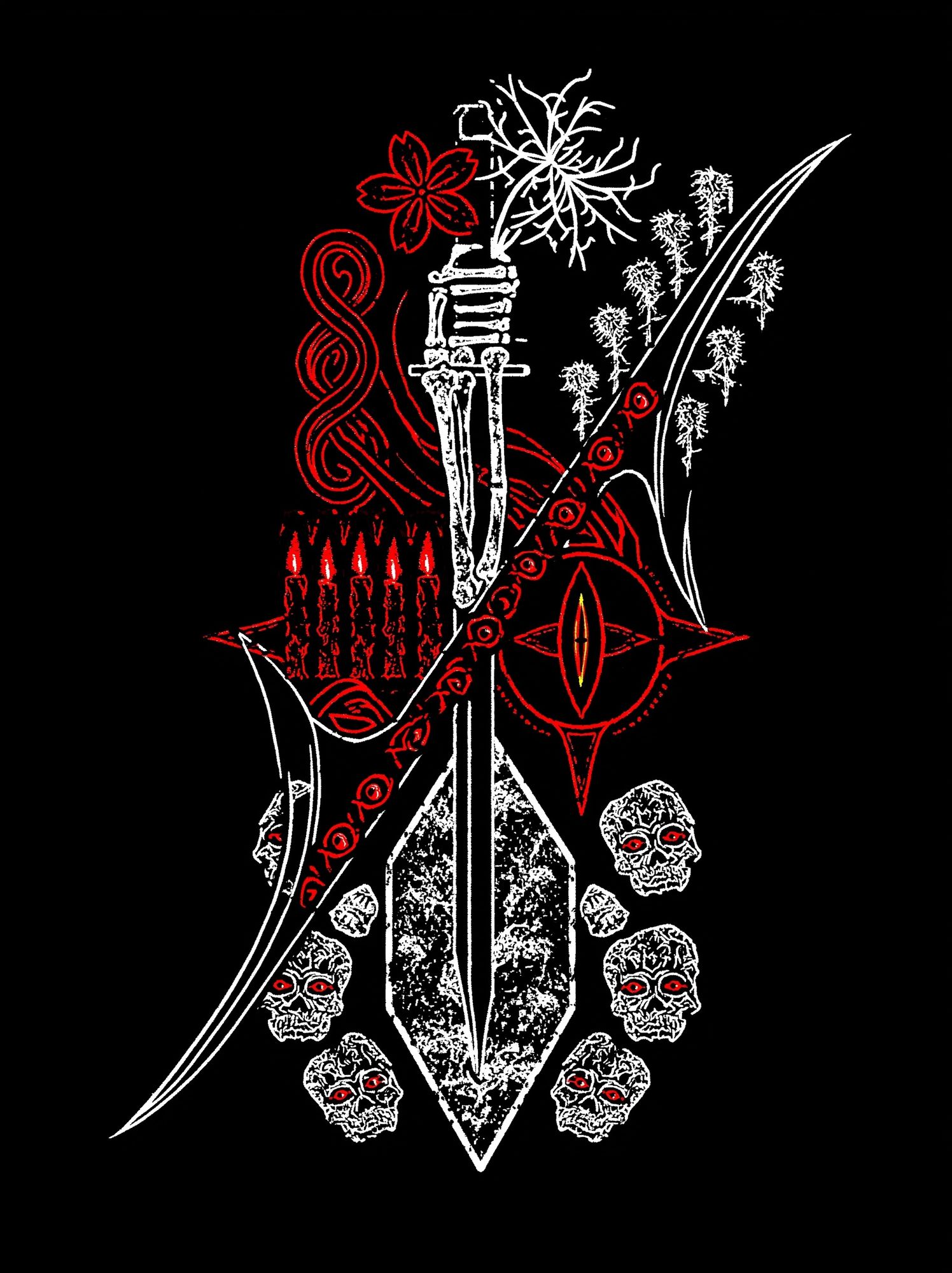 Occult Skull Ritual Illustration Poster. poster — illustration art