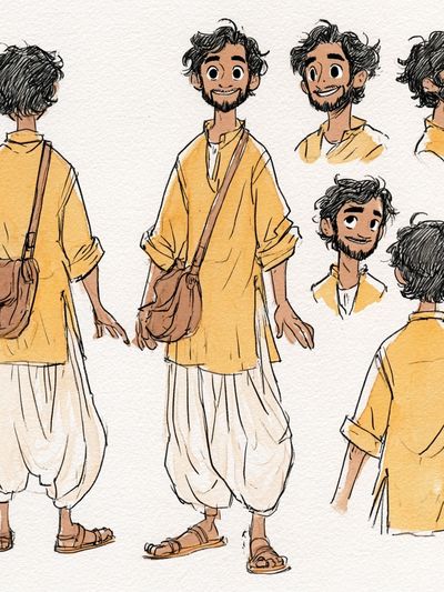 Character Design Sketch Illustration Poster.