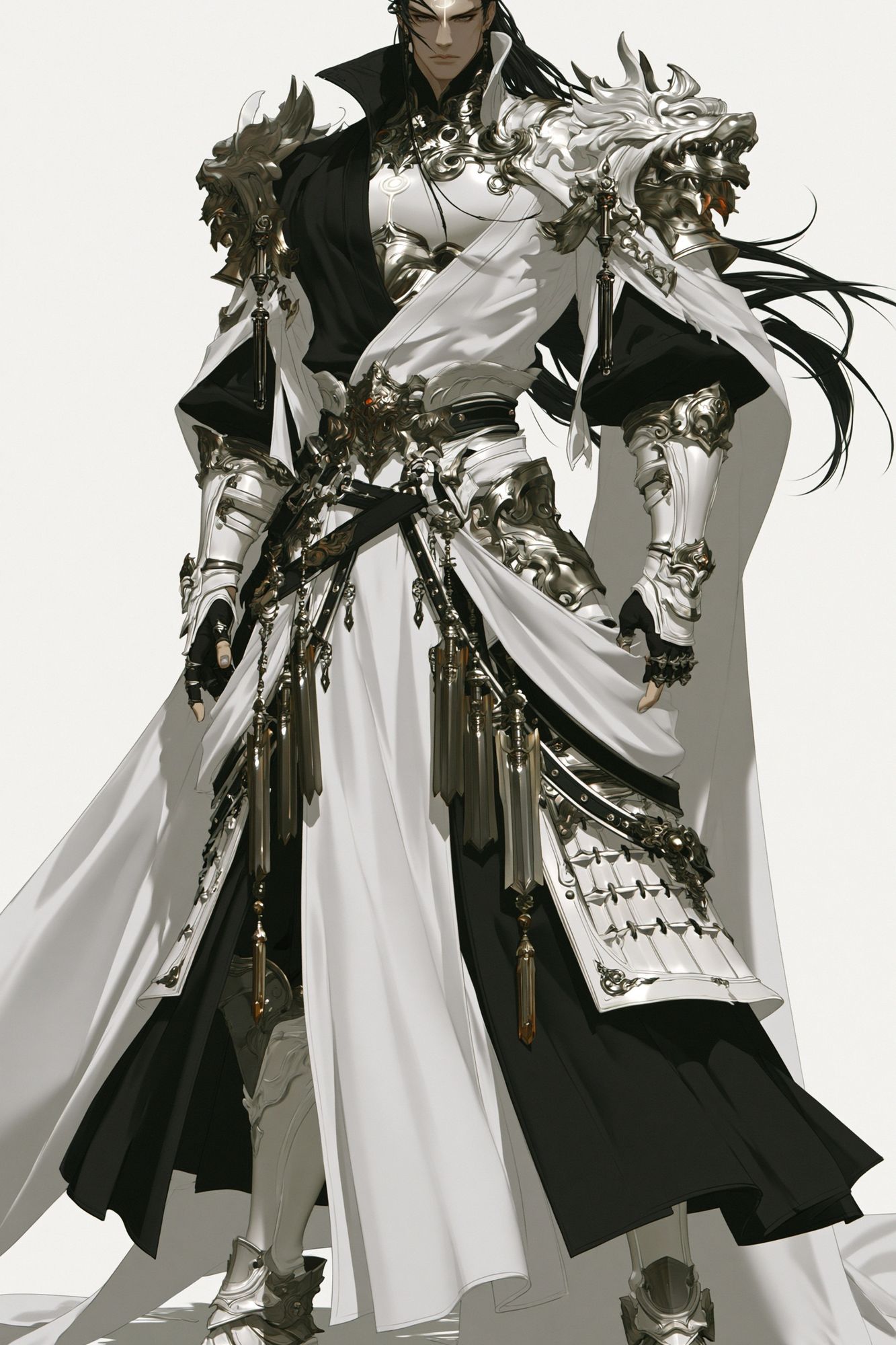 Armored Fantasy Warrior Illustration Poster. poster detail