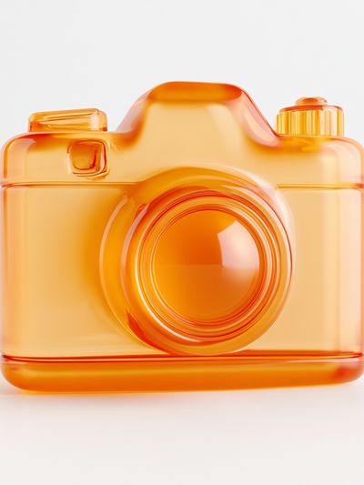 Orange Camera Illustration Poster.