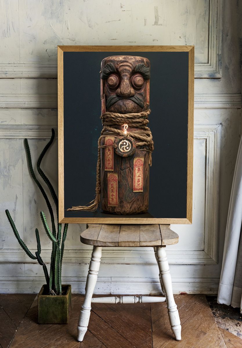 Mystic Totem Digital Art Poster. room preview