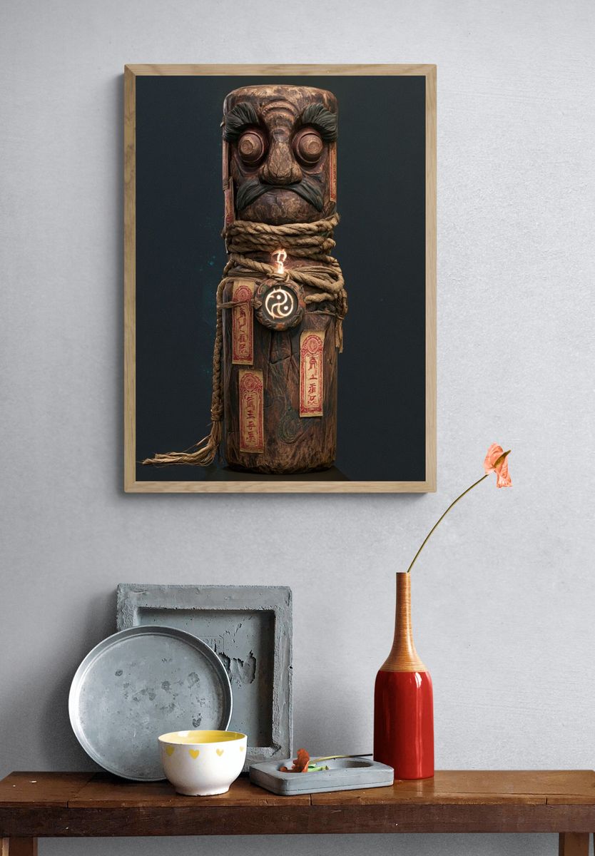 Mystic Totem Digital Art Poster. — room view 3