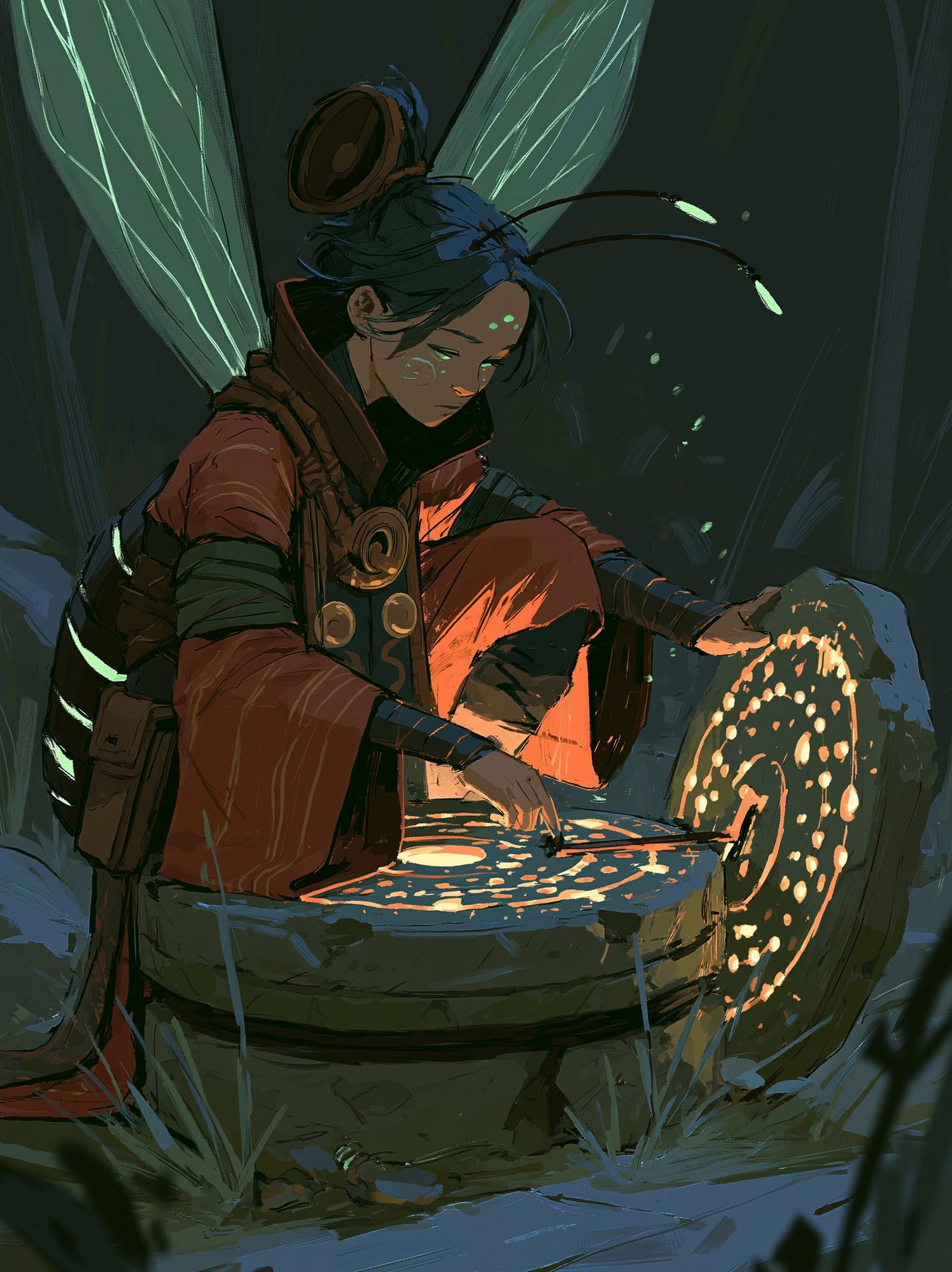 Lantern Weaver Digital Art Poster. poster — illustration art