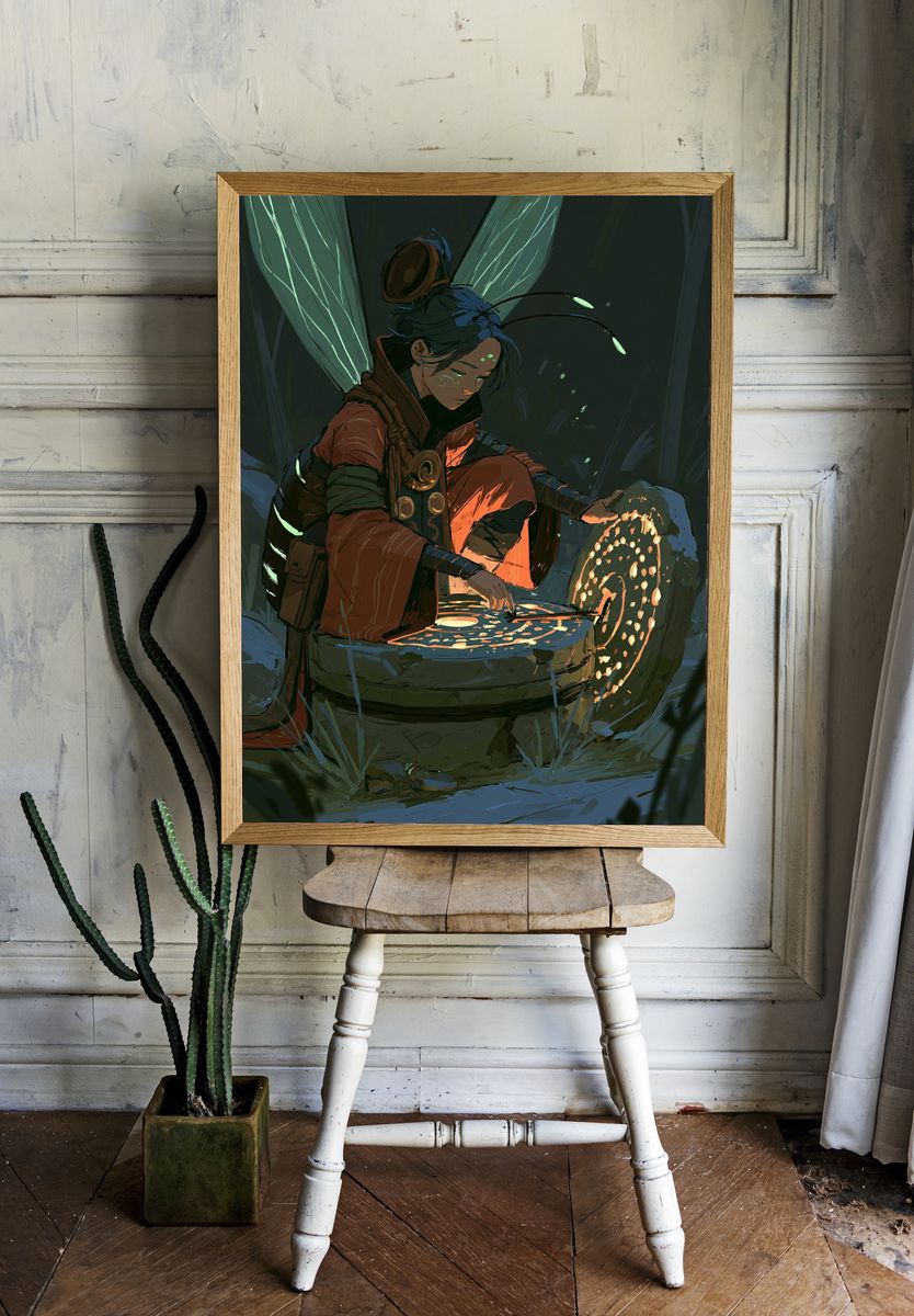 Lantern Weaver Digital Art Poster. room preview