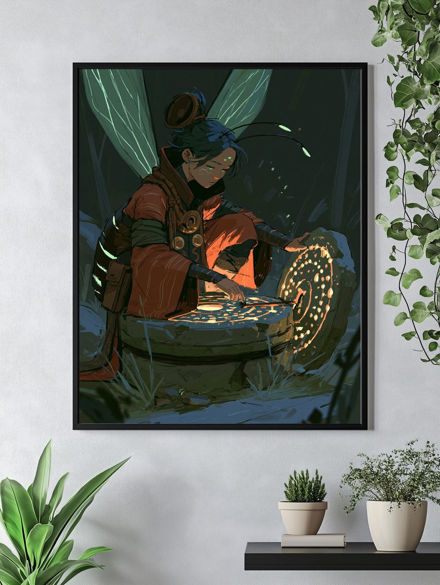 Lantern Weaver Digital Art Poster. — room view 4