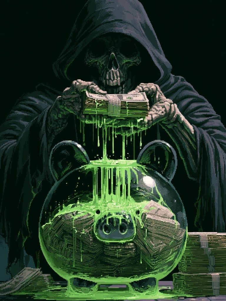 Grim Reaper Cash Flow Poster. poster — illustration art