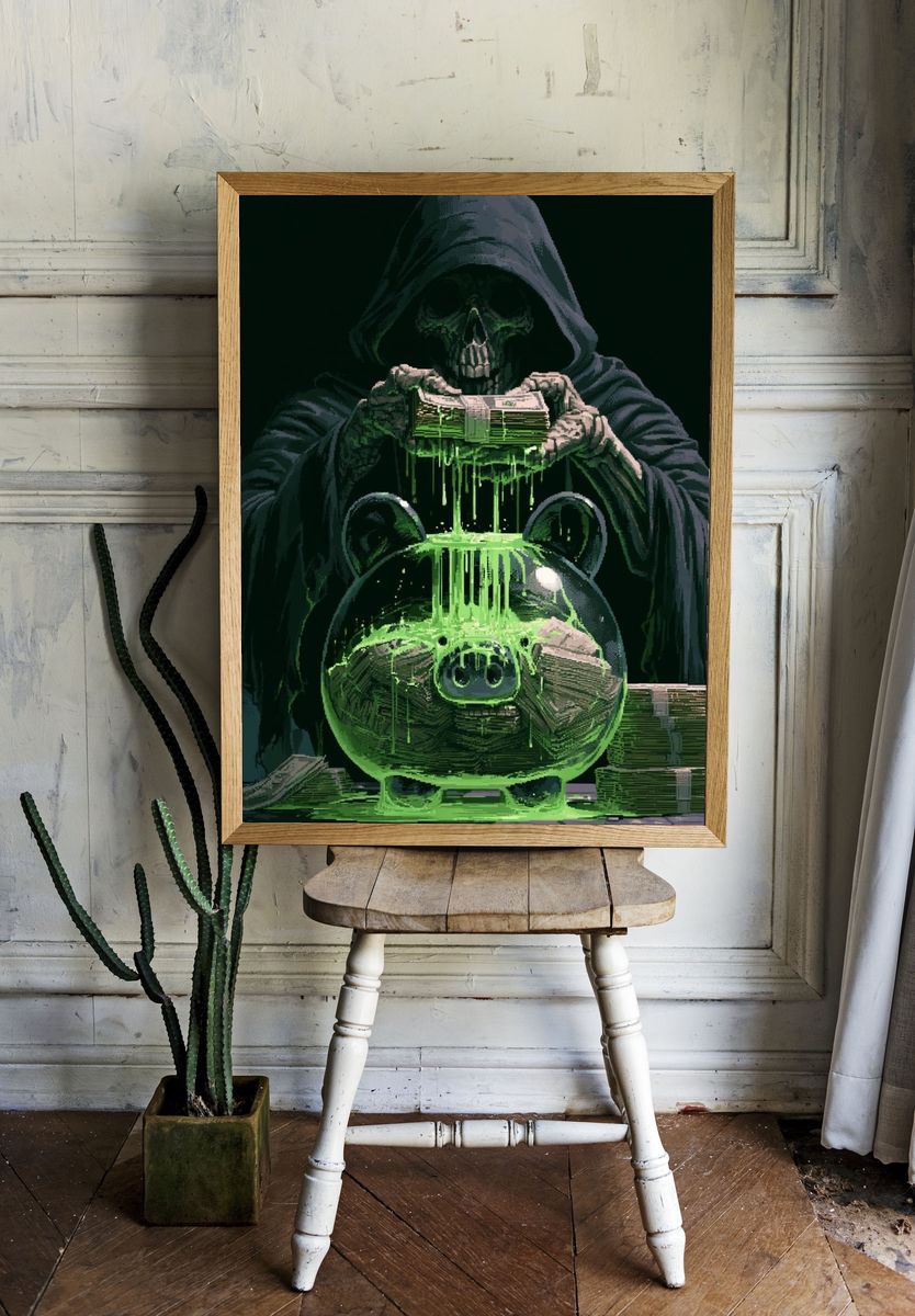 Grim Reaper Cash Flow Poster. — room view 1