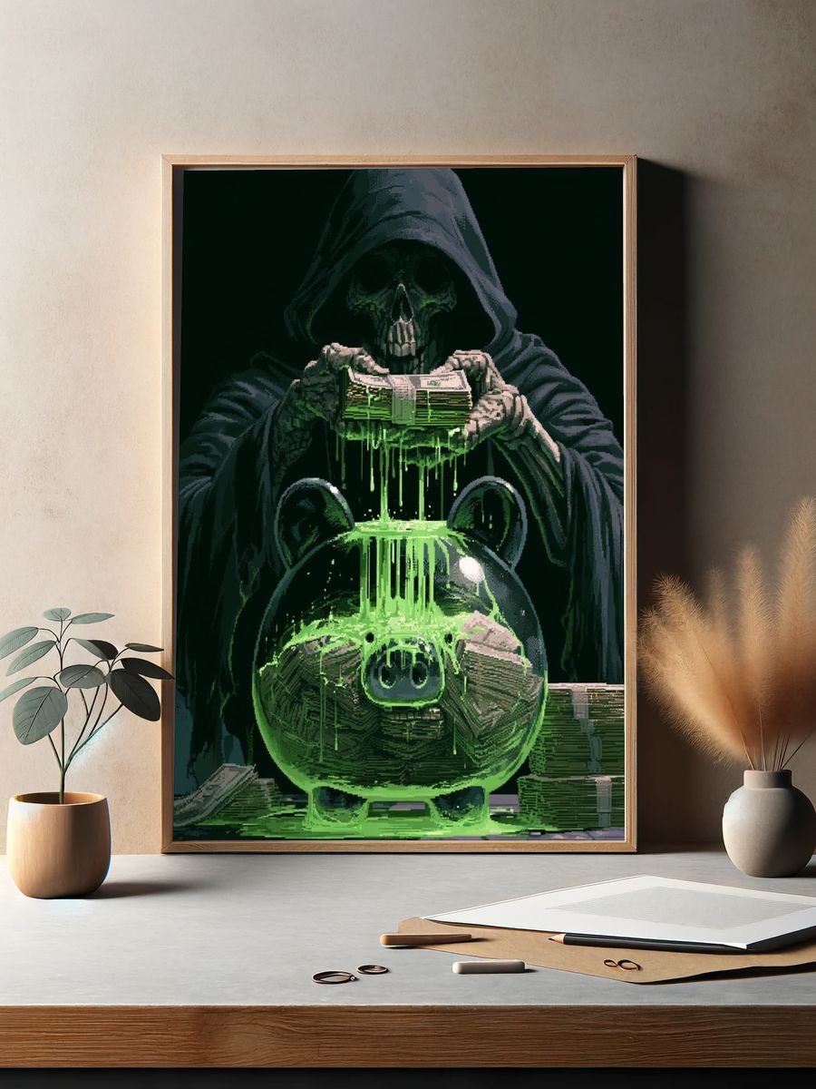 Grim Reaper Cash Flow Poster. — room view 2