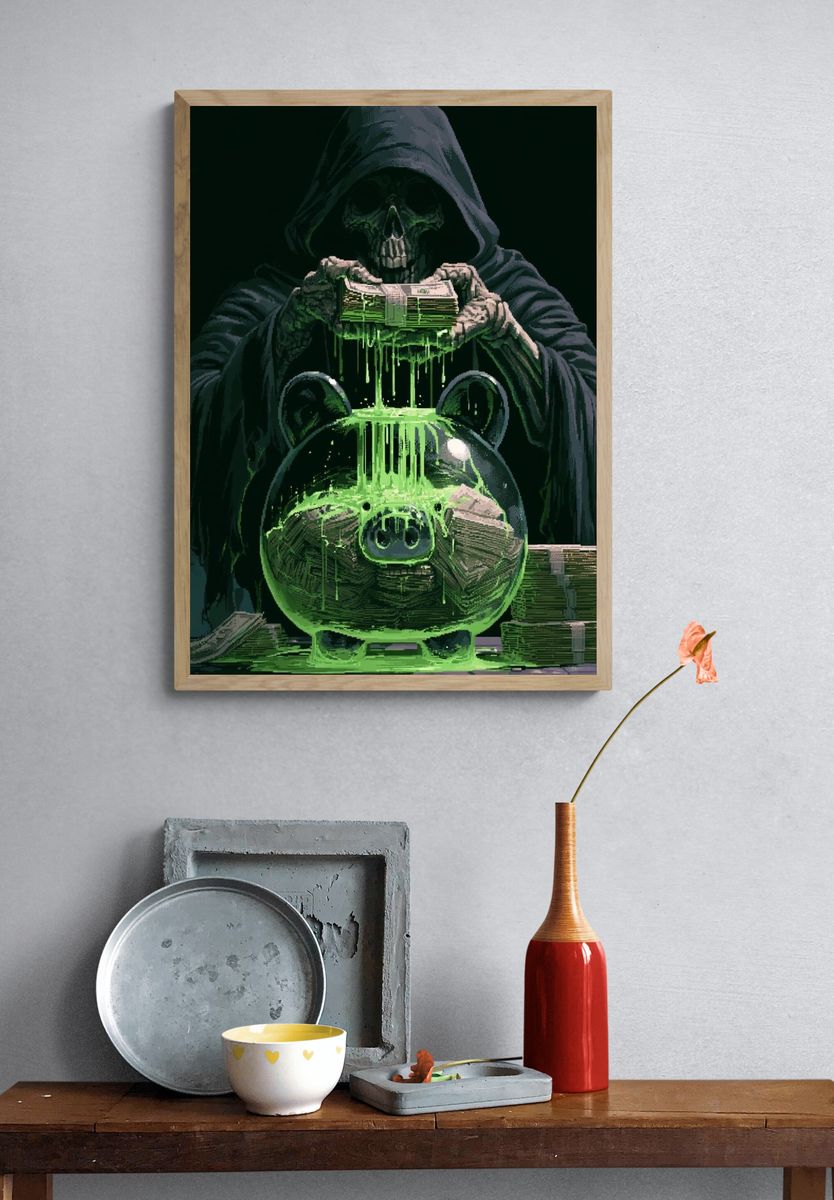 Grim Reaper Cash Flow Poster. — room view 3