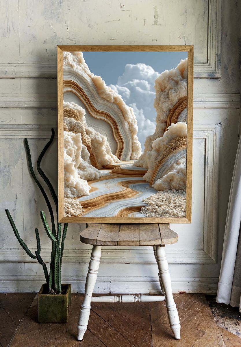 Cloud Canyon Abstract Print. room preview