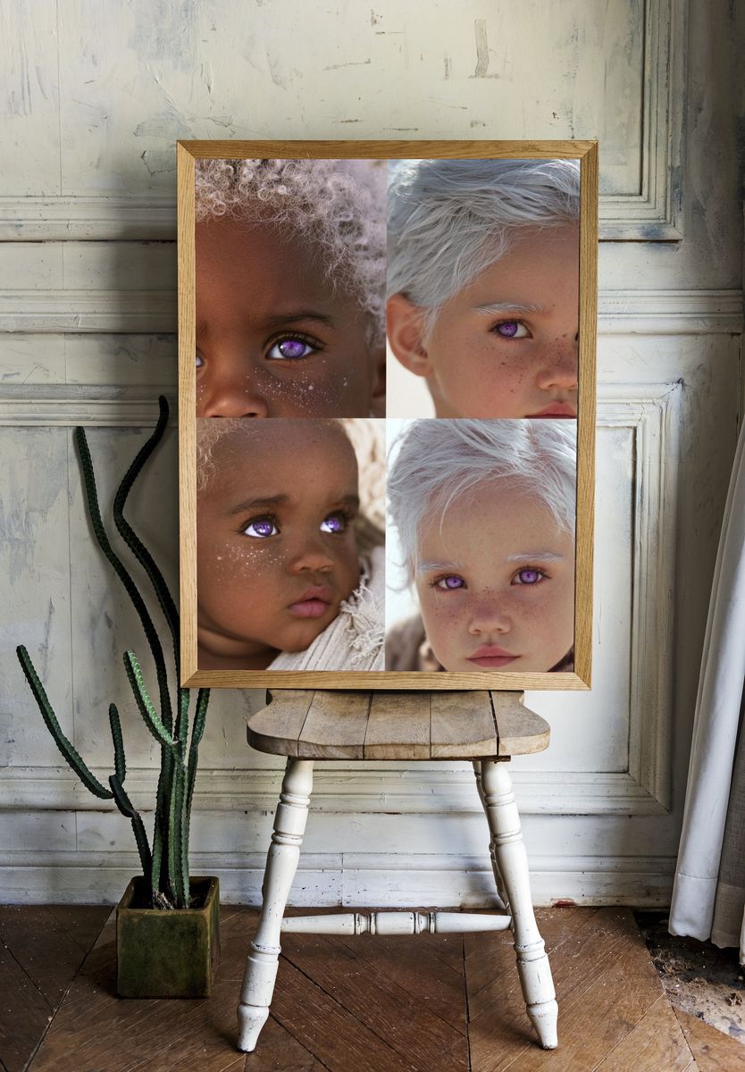 Purple-Eyed Children Portrait Poster. — room view 1