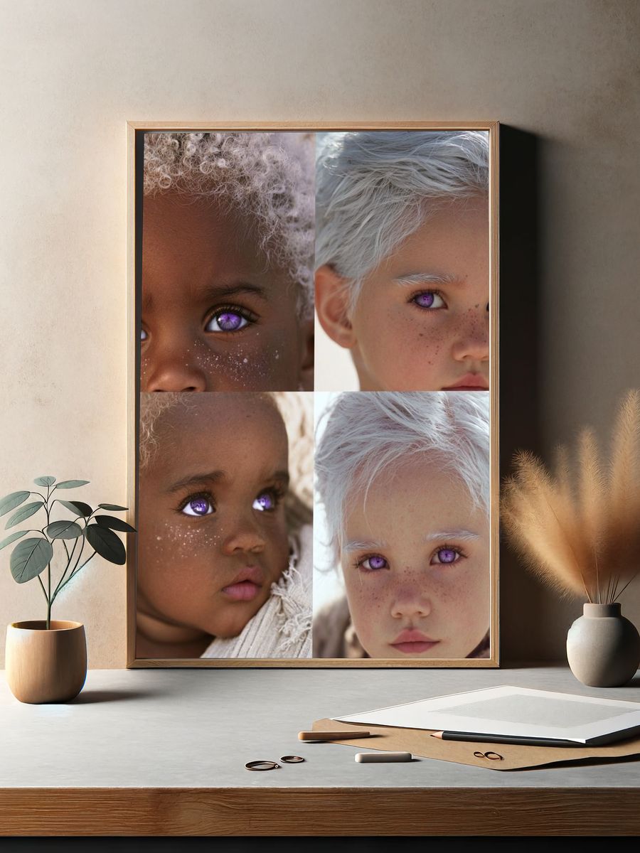 Purple-Eyed Children Portrait Poster. — room view 2