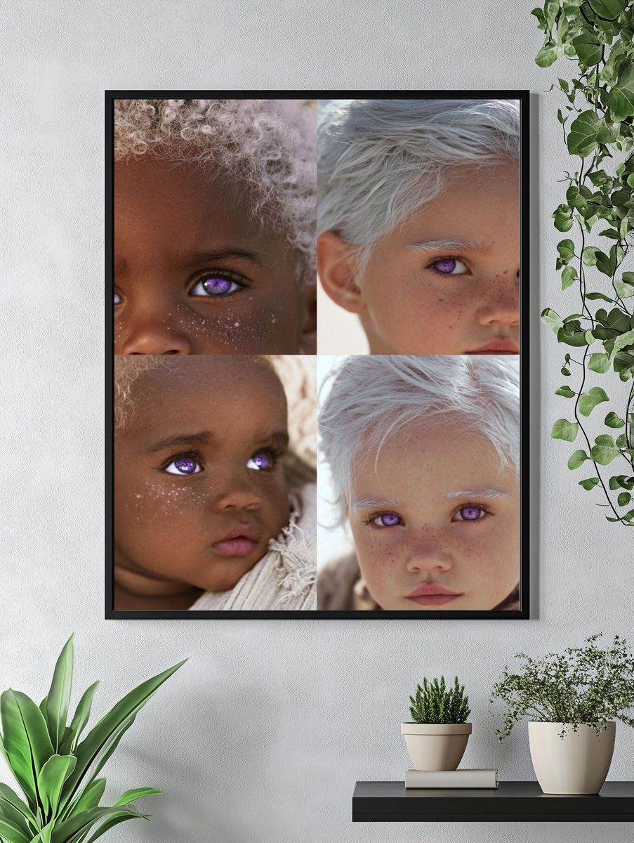 Purple-Eyed Children Portrait Poster. — room view 4
