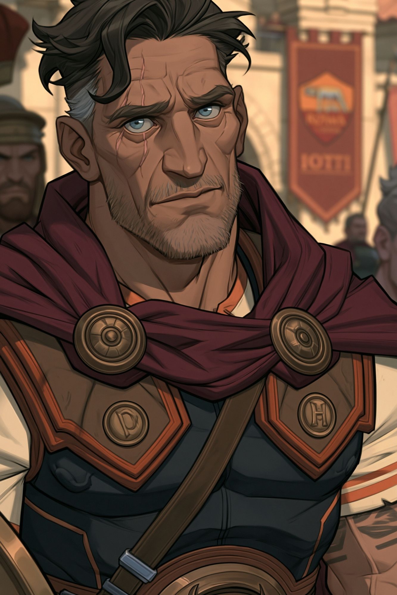 Fantasy Warrior Portrait Print. poster — illustration art